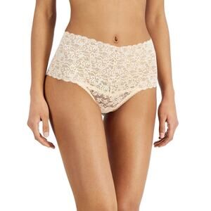 INC Women's High Waist Lace Thong, Beige, Size XL 0425